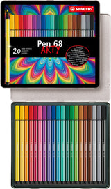 Stylo Stabilo 68 - feutre - boîte en métal de 20 pièces