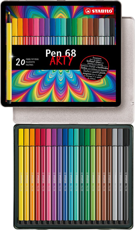 Stylo Stabilo 68 - feutre - boîte en métal de 20 pièces