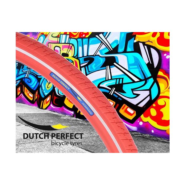 DutchPerfect Tire of Dutch Perfect 28 x 1,40 40-622 mm Rouge anti-fuite avec réflexion