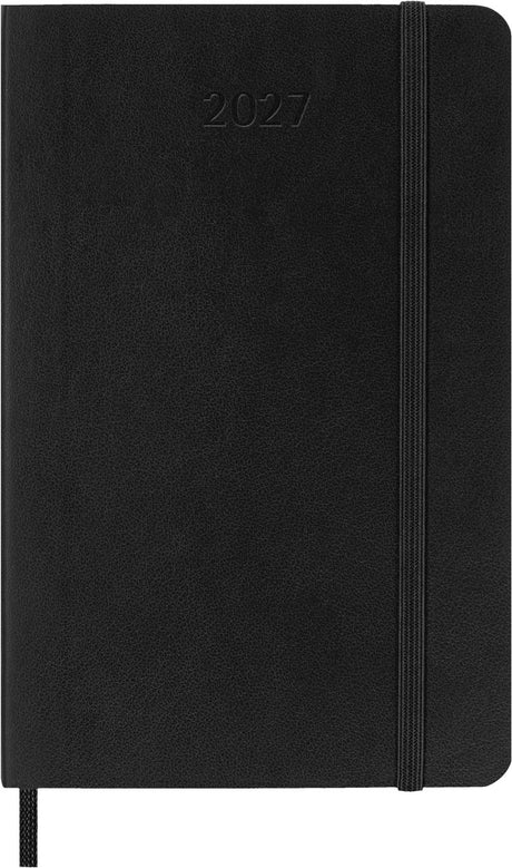 Agenda Moleskine 12 mois - 2027 - hebdomadaire - de poche - couverture souple - noir