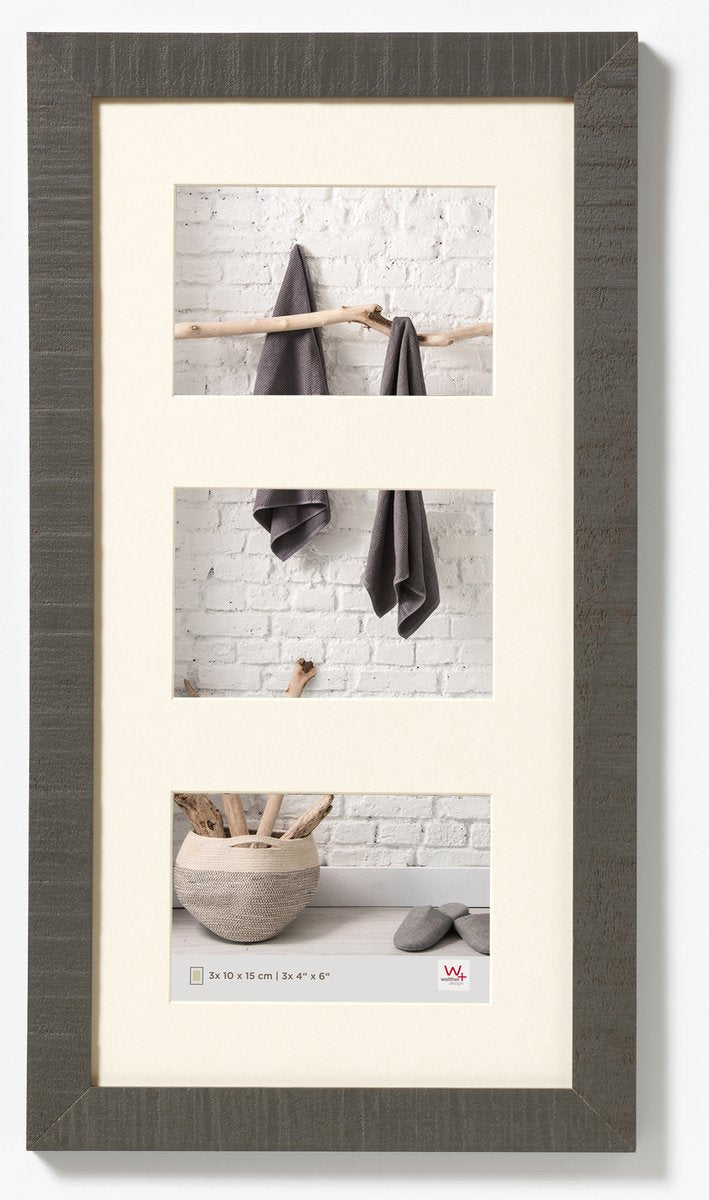 Walther home - cadre en bois - format photo 3x13x18 cm - gris