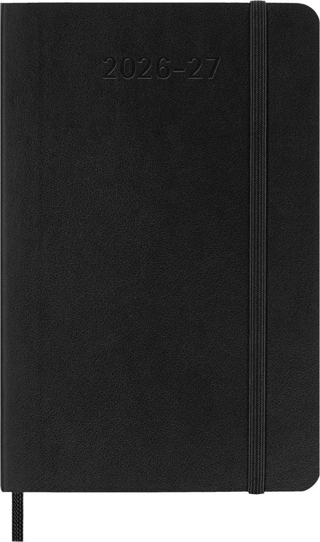 Agenda Moleskine 18 mois - 2026 27 - hebdomadaire - poche - couverture souple - noir