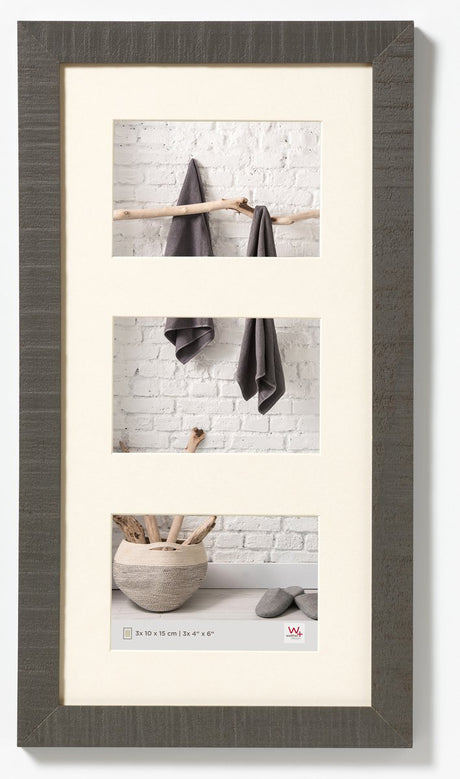 Walther home - cadre en bois - format photo 3x13x18 cm - gris
