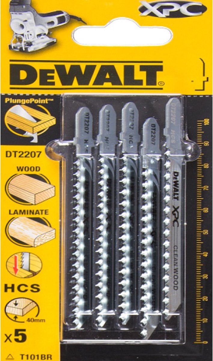 Série Dewalt dt2207-qz - lames de scie sauteuse - 100 mm - acier de haute qualité