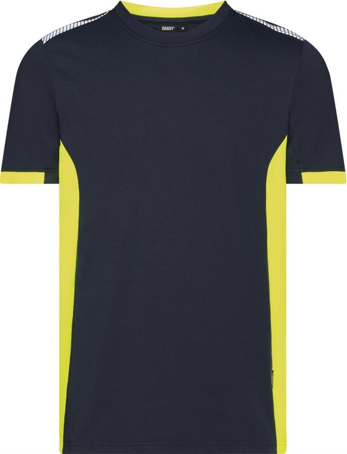 T-shirt Dassy tampico bleu nuit jaune fluo m