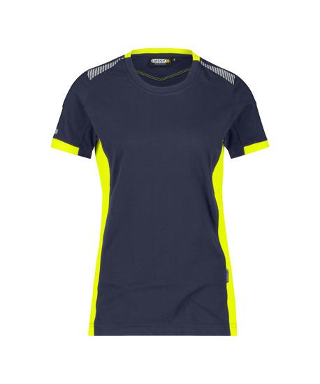 Dassy t-shirt tampico femme bleu nuit jaune fluo m