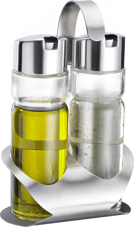 Ensemble huile et vinaigre Westmark, 3 pièces, capacité : 160 ml chacun, verre en acier inoxydable, blanc, argent transparent, 65042260