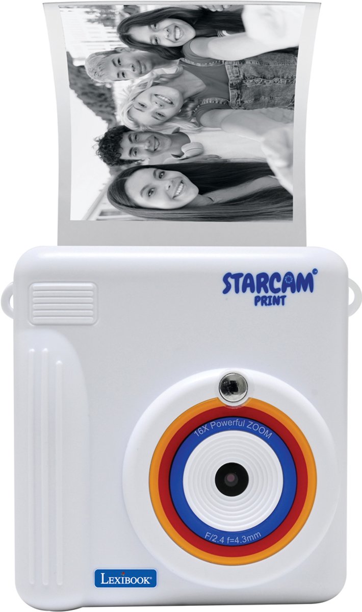 Impression Lexibook starcam®, pack appareil photo avec imprimante instantanée, 3 rouleaux de papier et tour de cou