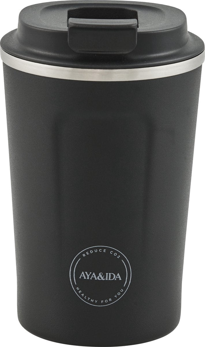 Aya ida aya ida - cup2go - tasse thermos - tasse à café - café à emporter - tasse de voyage - à emporter avec soi - 380ml - noir mat