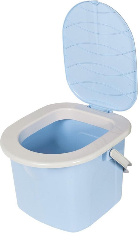 Seau de toilette portable Branq avec couvercle - 15,5l - bleu