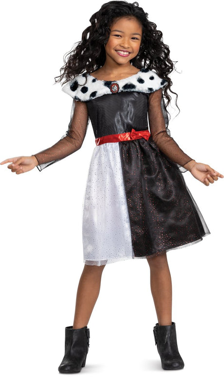 Déguisement Disney - méchants, cruella classic, taille s (5-6 ans), filles