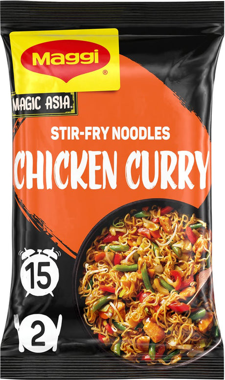 Maggi nouilles sautées poulet au curry - 10 pièces x 185g - pack économique