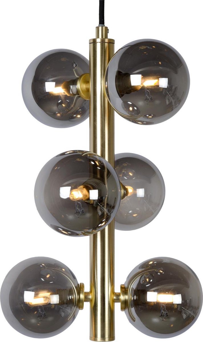 Lucide tycho - suspension - ø 25,5 cm - 6xg9 - laiton doré mat