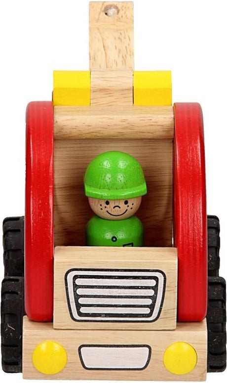 Véhicule en bois Goki - dépanneuse - 18,5x8,5x10cm - avec pneus en caoutchouc - 2 ans
