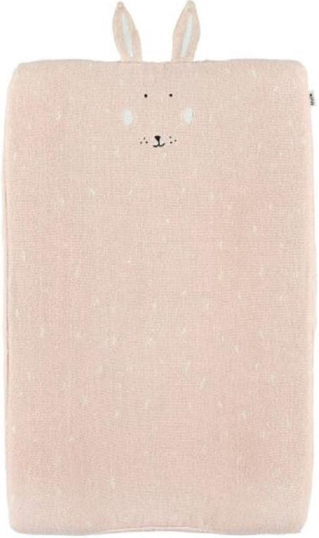 Housse Trixie pour matelas à langer - mrs. lapin - matelas à langer doux 70x45cm - 100% coton bio - rose