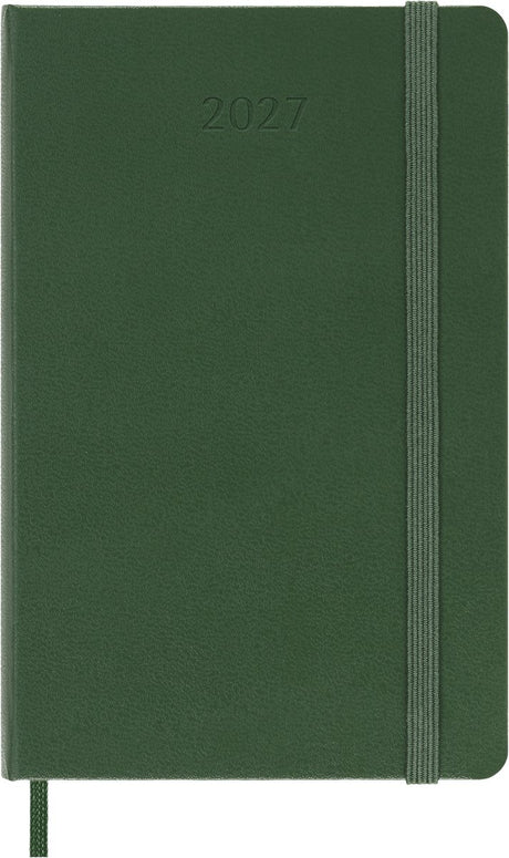 Agenda Moleskine 12 mois - 2027 - quotidien - poche - couverture rigide - vert myrte