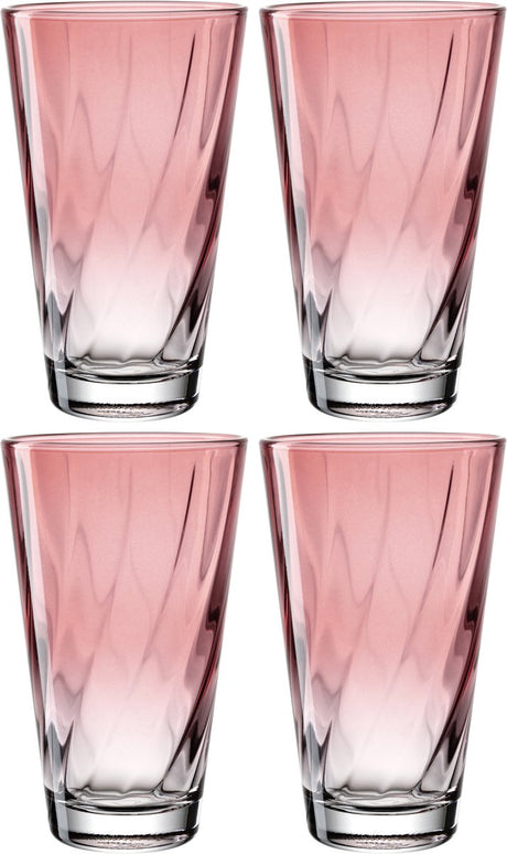Verre à boire Leonardo twist 300ml rose - set 4