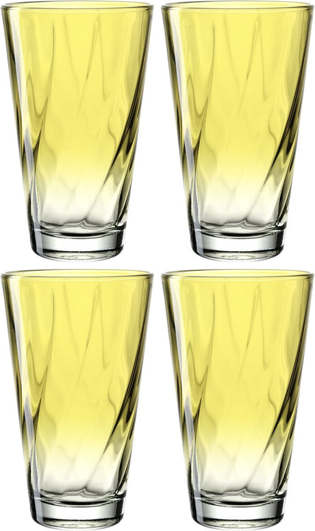 Verre à boire Leonardo twist 300ml jaune - set 4