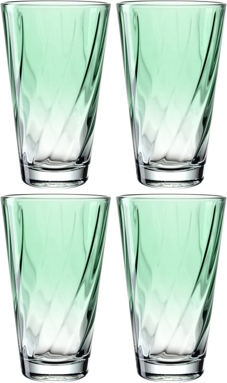 Verre à boire Leonardo twist 300ml vert - set 4