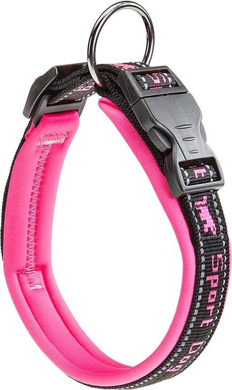 Collier de sport pour chien Ferplast - nylon - doublure douce - rose - largeur 25 mm - tour de cou 35 - 45 cm (veuillez mesurer avant de commander)