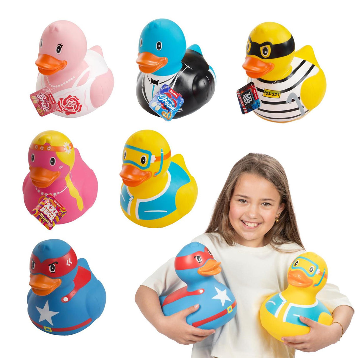 Canard de bain xxl 22 cm 6 assortis | 2 pièces