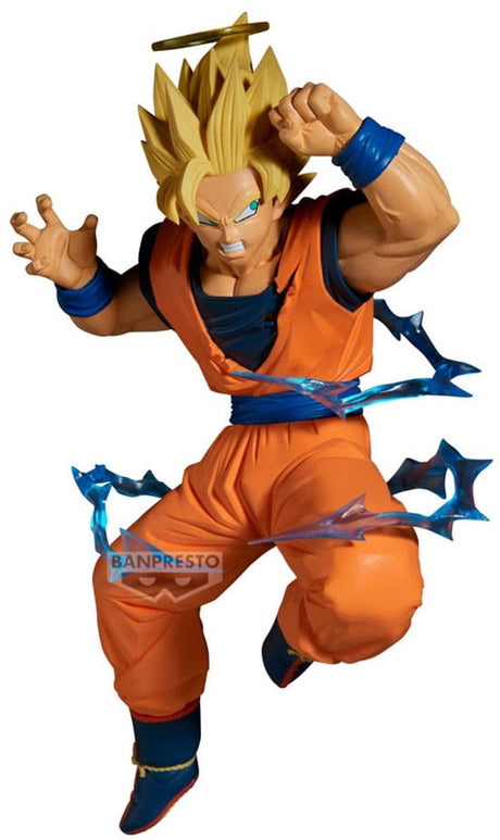 Banpresto dragon ball z match makers statue pvc super saiyan 2 fils goku (vs majin vegeta) statue 15 cm