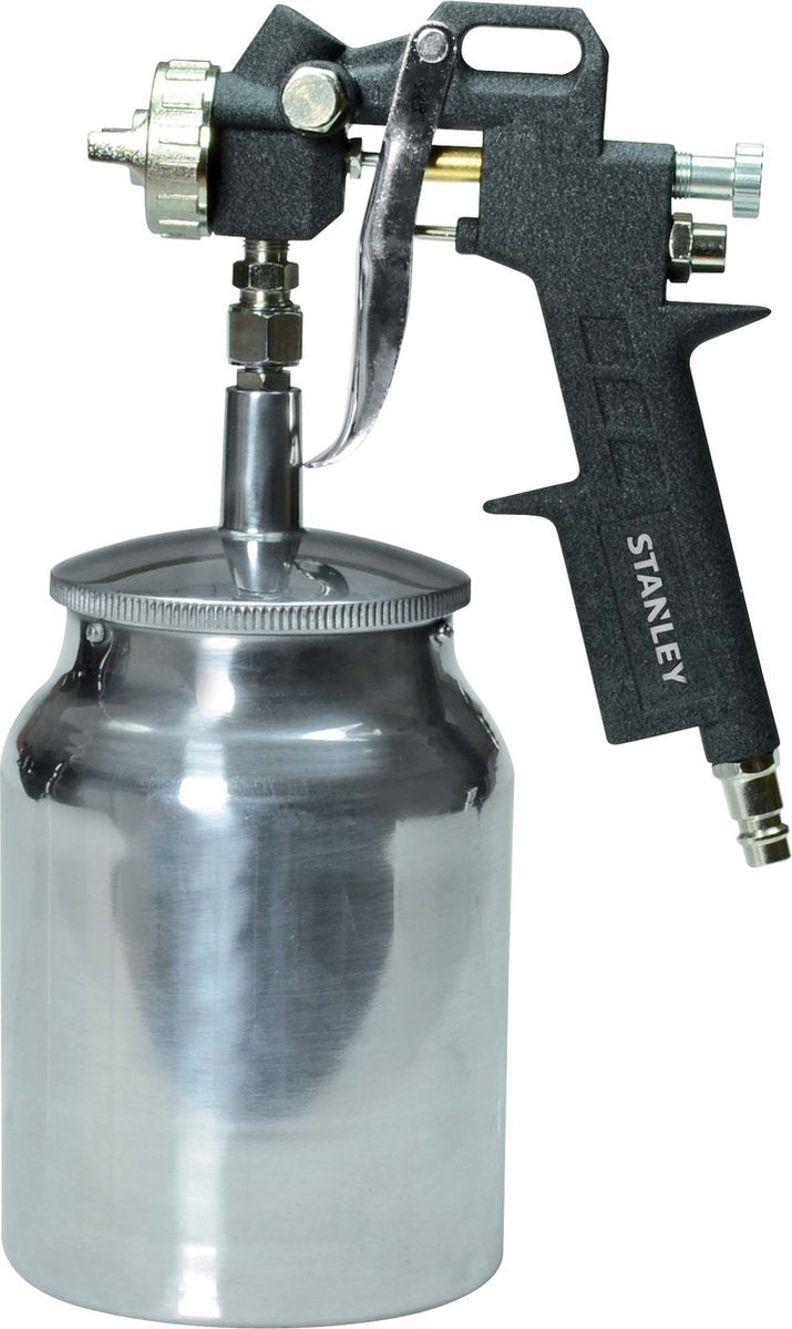 Pistolet à peinture Stanley 151093xstn - pulvérisateur de peinture pour compresseur - réservoir de peinture 1l - 150l min - 4 bar - noir