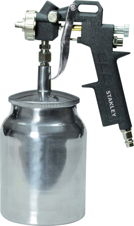 Pistolet à peinture Stanley 151093xstn - pulvérisateur de peinture pour compresseur - réservoir de peinture 1l - 150l min - 4 bar - noir