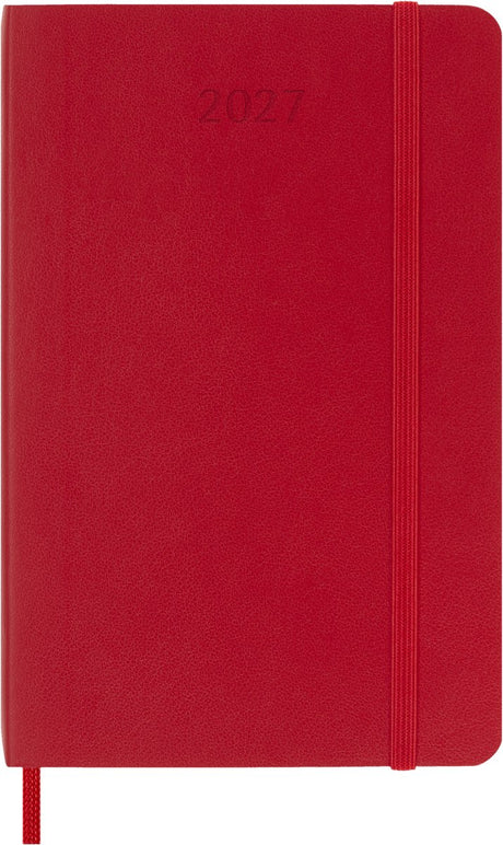 Agenda Moleskine 12 mois - 2027 - hebdomadaire - de poche - couverture souple - rouge