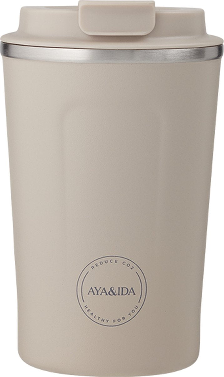 Aya ida aya ida - cup2go - tasse thermos - tasse à café - café à emporter - tasse de voyage - à emporter avec soi - 380ml - beige crème