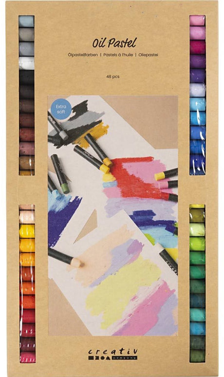 Société créative https: www.ccobby.nl pastels à l'huile-l-7-cm-épaisseur-11-mm-différentes-couleurs-48-pièces-1-boîte