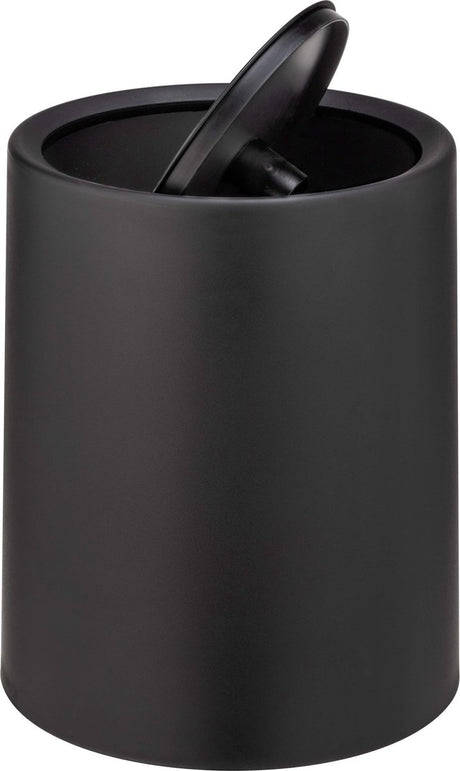 Wenko poubelle atri 6 litres en plastique noir, avec couvercle pivotant et seau intérieur - poubelle - poubelle - poubelle - poubelle - noir