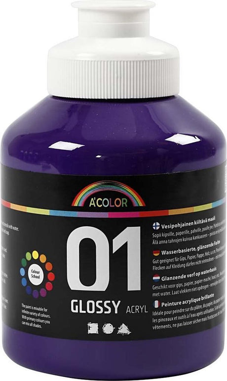 Peinture acrylique brillante A-color, violet, 01 - brillante, 500 ml