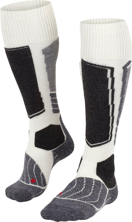 Falke sk1 chaussettes de ski chaudes et épaisses en laine fonctionnelle femme blanc - taille 35-36