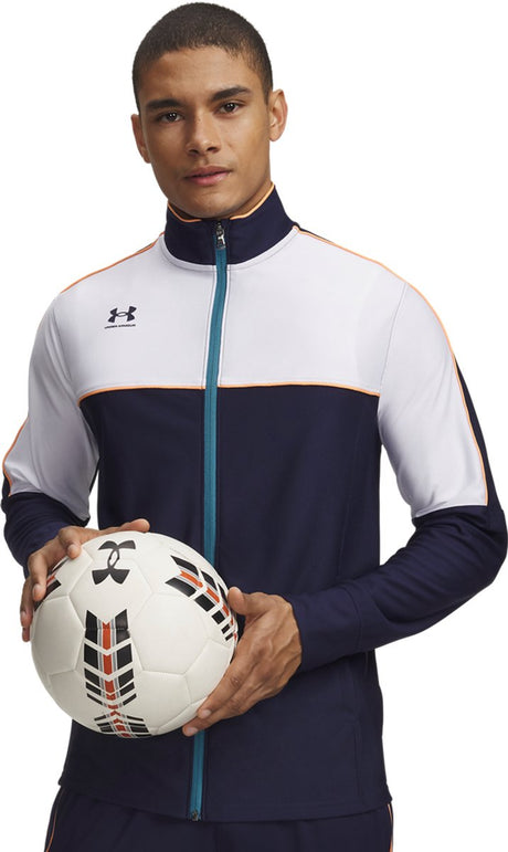 Under Armour M Challenger Track Jacket-White Gilet de sport pour homme - Blanc - Bleu marine minuit