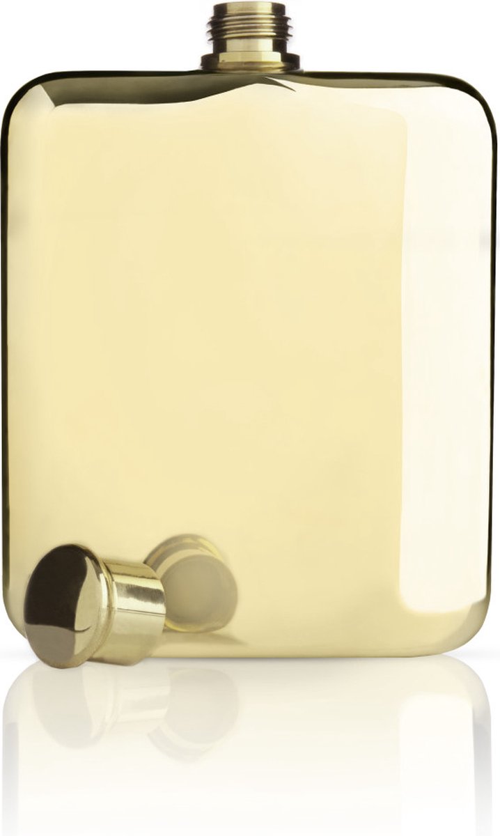 Flasque Viski - 177 ml - acier inoxydable - plaqué or 14 carats