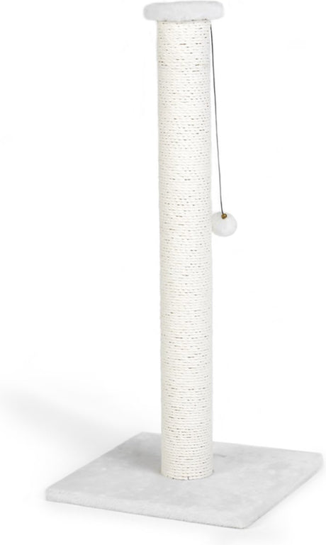 Beeztees serpa xl katten krabpaal - hoge krabpaal - met touw - met balletje - wit - 40x40x90 cm