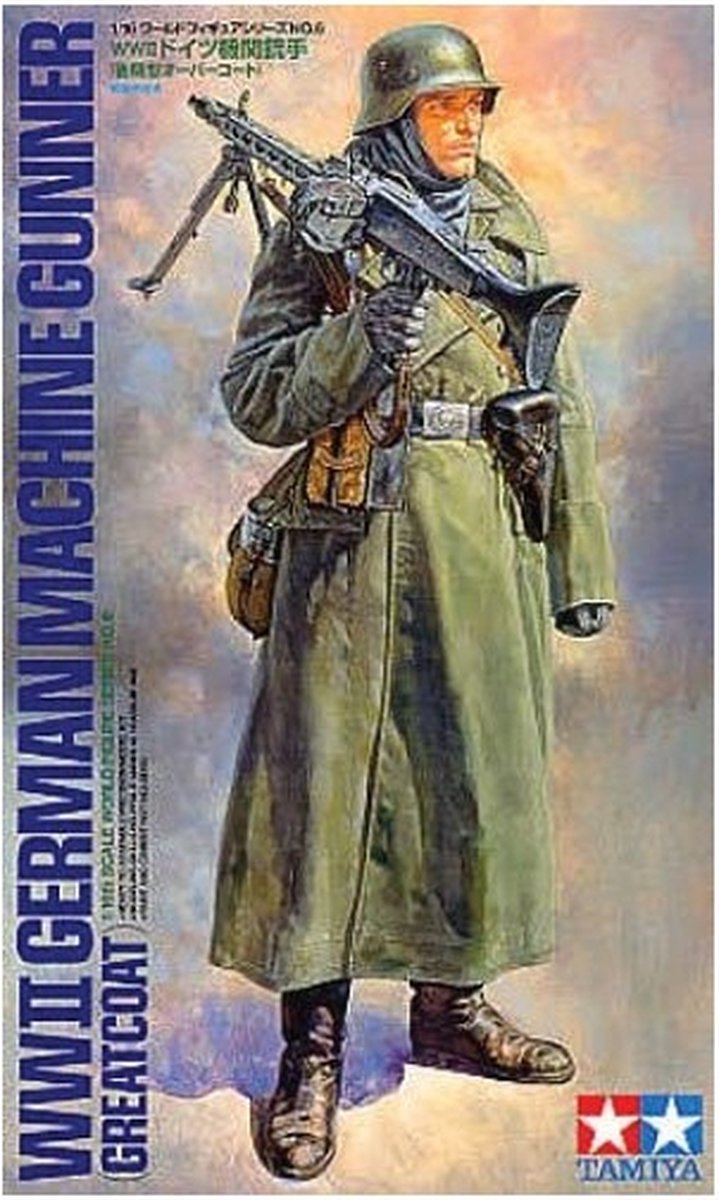 Tamiya – kit de modèle de véhicules militaires, mitrailleur allemand de la seconde guerre mondiale, 36306, capote en plastique, 1:16, modélisme
