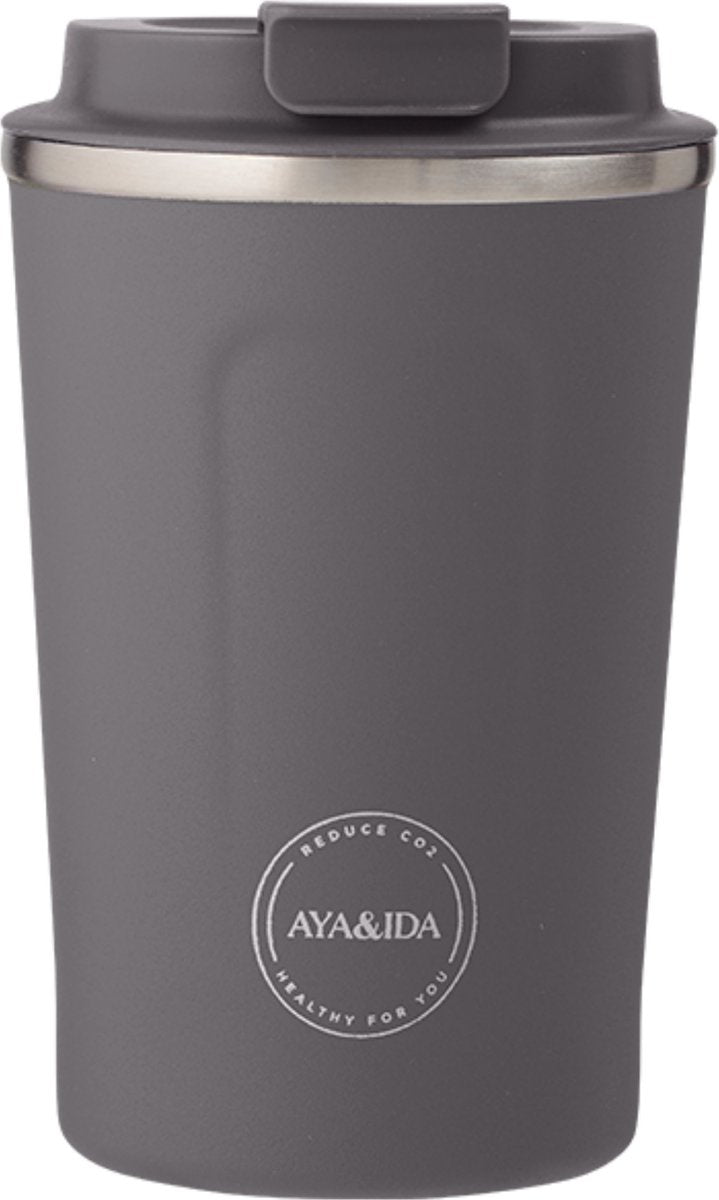 Aya ida aya ida - cup2go - tasse thermos - tasse à café - café à emporter - tasse de voyage - à emporter avec soi - 380ml - gris foncé