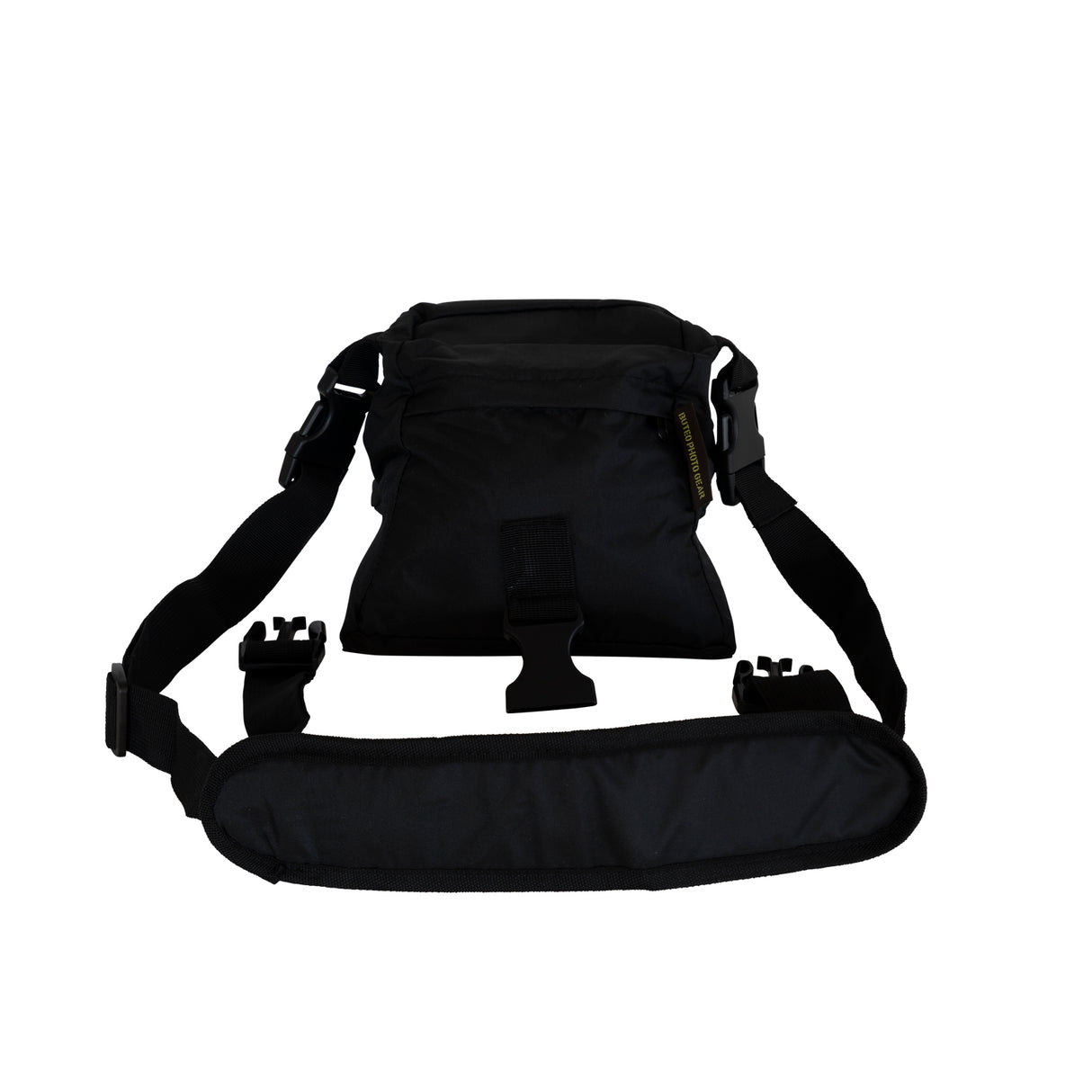 Pouf Buteo photo gear 1 modèle selle noir avec sangle de transport