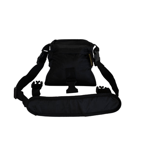 Pouf Buteo photo gear 1 modèle selle noir avec sangle de transport