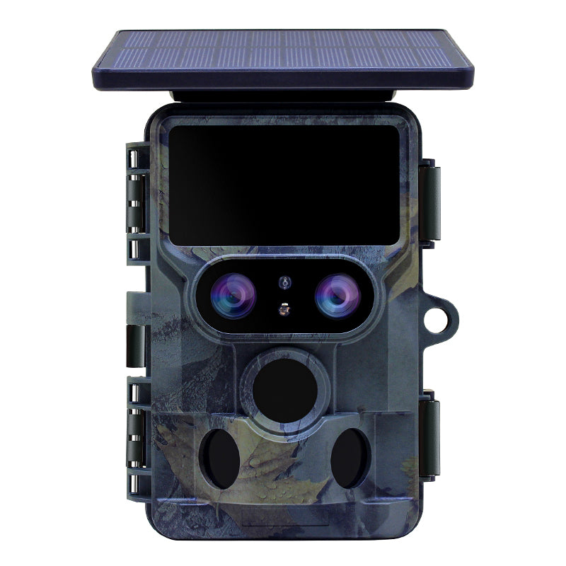 Caméra de faune solaire WiFi 4k à double caméra engoulevent à équipement furtif