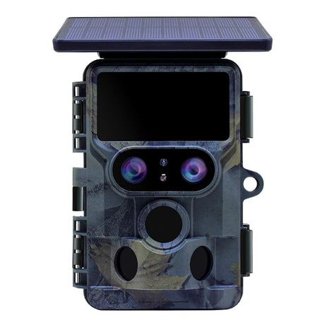 Caméra de faune solaire WiFi 4k à double caméra engoulevent à équipement furtif