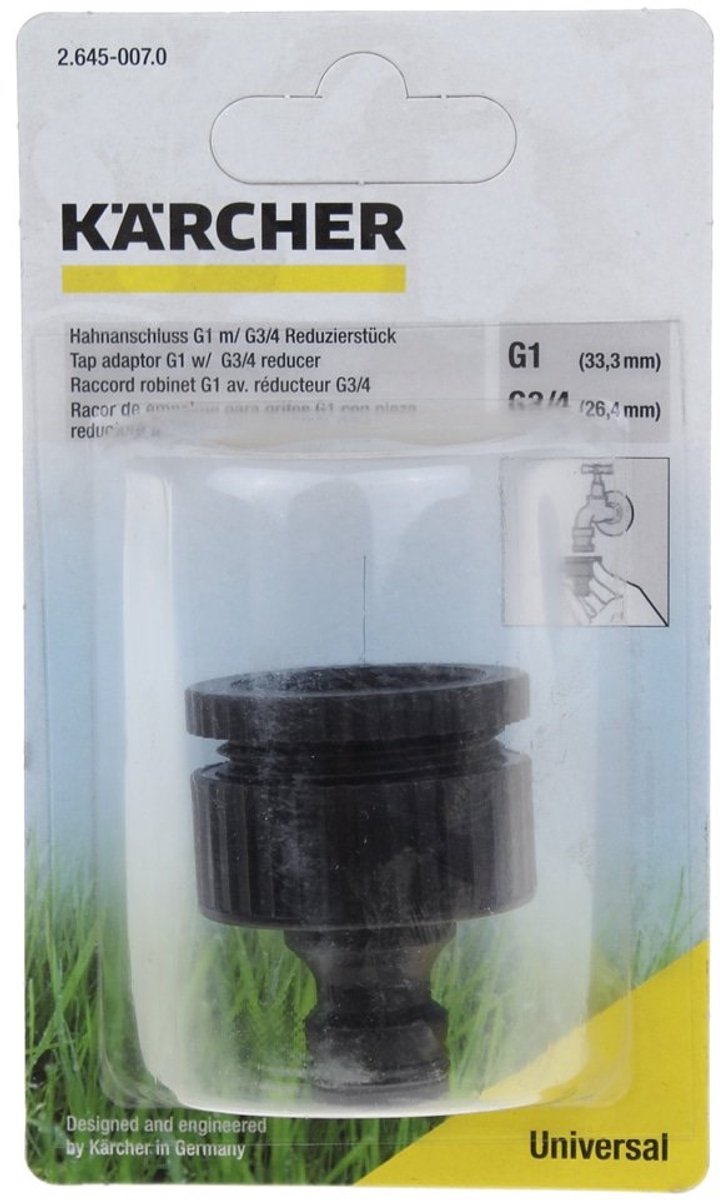 Kärcher home garden 2.645-007.0 raccord de robinet en plastique, raccord enfichable, filetage femelle 25 mm (1), filetage femelle 24,2 mm (3 4)