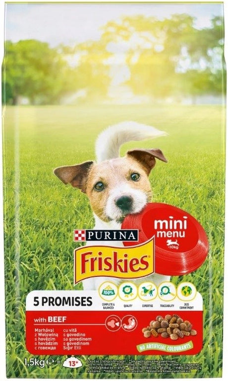 Friskies mini menu bœuf aux légumes - nourriture sèche pour chiens - 1,5 kg
