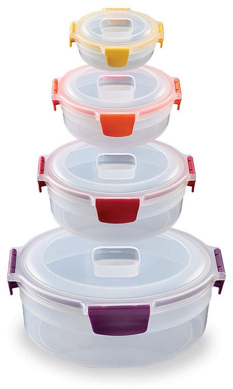 Joseph Joseph Nest Lock Ensemble de 4 contenants pour aliments frais, ronds, multitailles