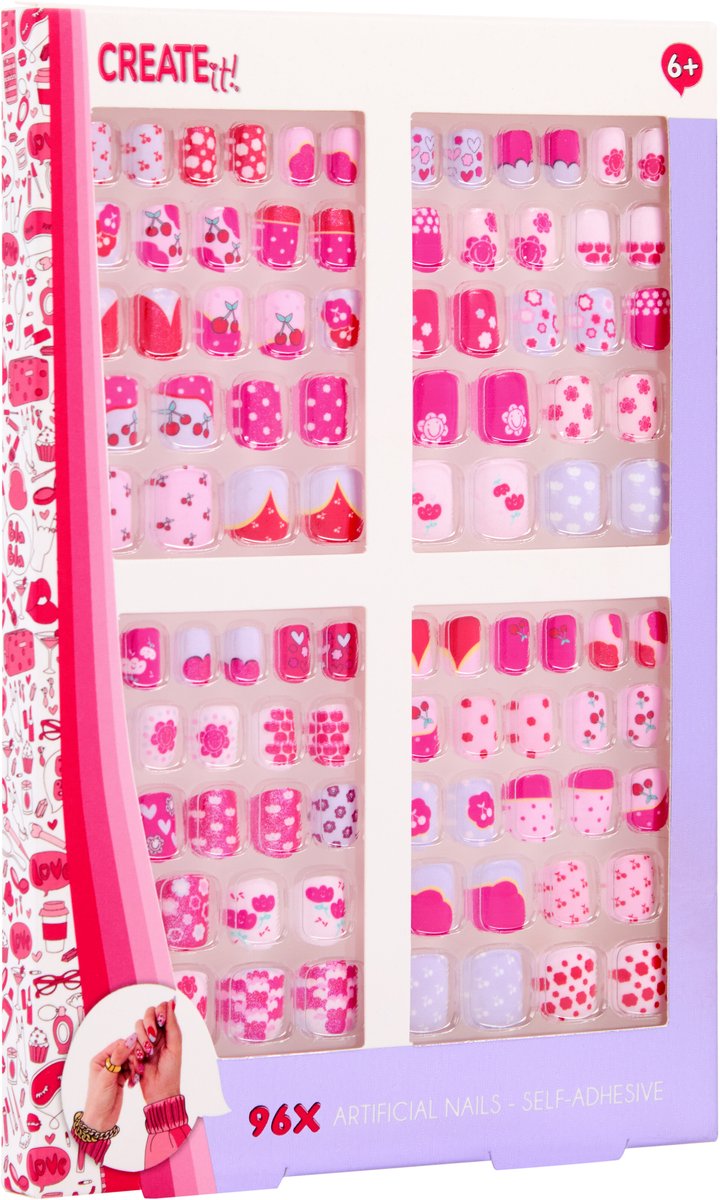 Créez-le ! Ensemble maxi autocollant pour ongles artificiels, 96 pièces