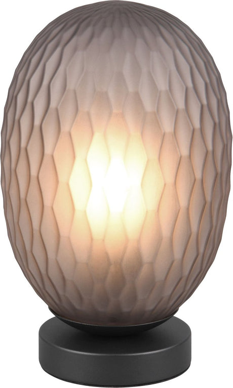Trio facette - lampe de table - noir mat - excl. 1x e27 4 w - interrupteur à cordon