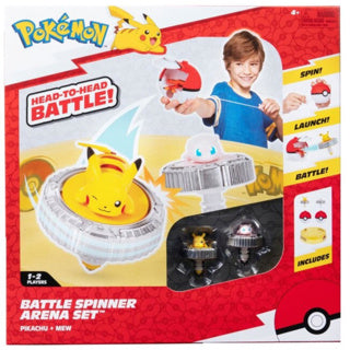 Battle spinner 2 pack avec stade pikachu #1, miaulement, poke ball poke ball