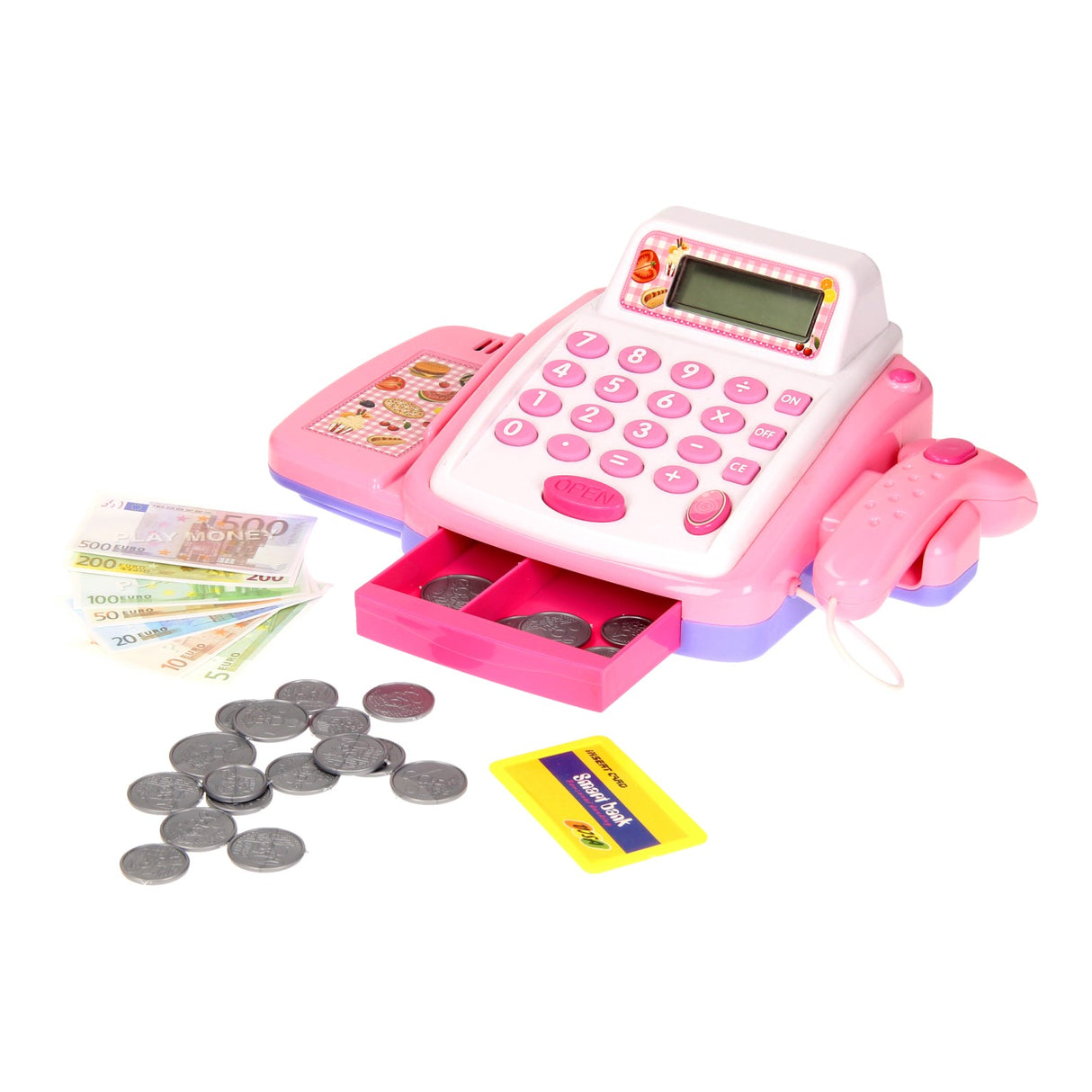 Caisse enregistreuse jouet rose